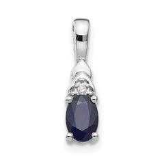 14k White Gold Sapphire and Diamond Pendant