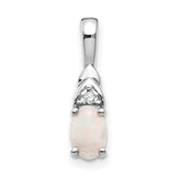 14k White Gold Opal and Diamond Pendant