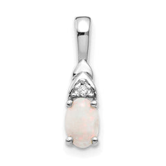 14k White Gold Opal and Diamond Pendant