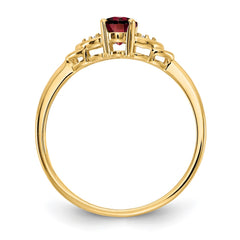 14k Garnet and Diamond Ring - 2