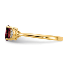 14k Garnet and Diamond Ring - 2