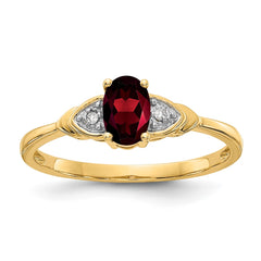 14k Garnet and Diamond Ring - 2
