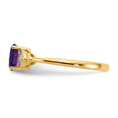 14k Amethyst and Diamond Ring - 2