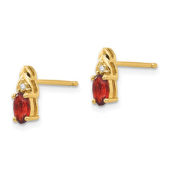 14k Garnet and Diamond Earrings