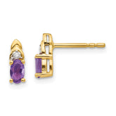 14k Amethyst and Diamond Earrings