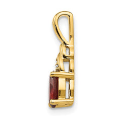 14k Garnet and Diamond Pendant - 6