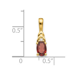 14k Garnet and Diamond Pendant - 6