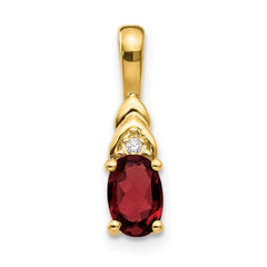 14k Garnet and Diamond Pendant - 6