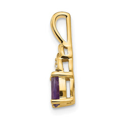 14k Amethyst and Diamond Pendant - 3