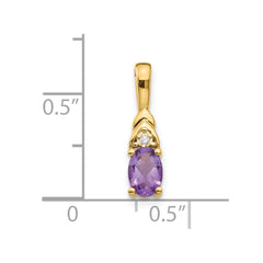 14k Amethyst and Diamond Pendant - 3