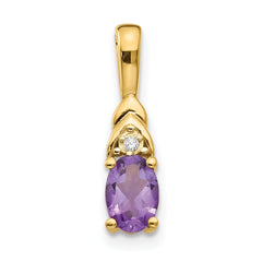 14k Amethyst and Diamond Pendant - 3