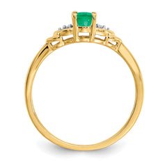 14k Emerald and Diamond Ring - 2