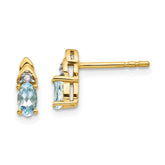 14k Aquamarine and Diamond Earrings