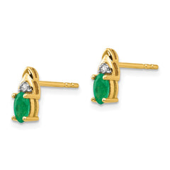 14k Emerald and Diamond Earrings - 3