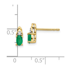 14k Emerald and Diamond Earrings - 3