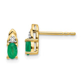 14k Emerald and Diamond Earrings - 3