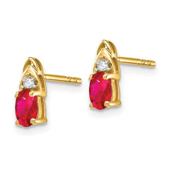 14k Ruby and Diamond Earrings - 3