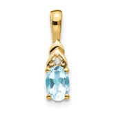 14k Aquamarine and Diamond Pendant