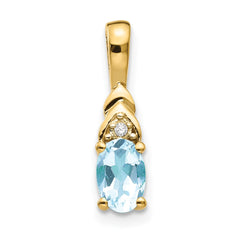 14k Aquamarine and Diamond Pendant