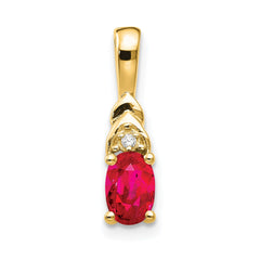 14k Ruby and Diamond Pendant - 2