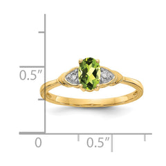 14k Peridot and Diamond Ring