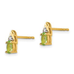 14k Peridot and Diamond Earrings - 2