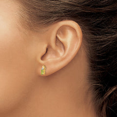 14k Peridot and Diamond Earrings - 2