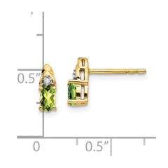 14k Peridot and Diamond Earrings - 2