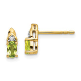14k Peridot and Diamond Earrings - 2