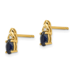 14k Sapphire and Diamond Earrings - 2