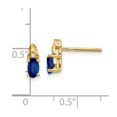 14k Sapphire and Diamond Earrings - 2
