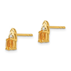 14k Citrine and Diamond Earrings