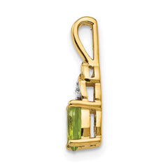14k Peridot and Diamond Pendant - 6
