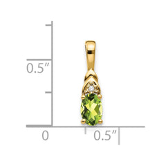 14k Peridot and Diamond Pendant - 6