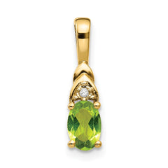 14k Peridot and Diamond Pendant - 6