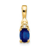 14k Sapphire and Diamond Pendant - 2