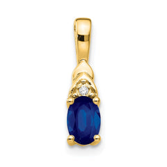 14k Sapphire and Diamond Pendant - 2