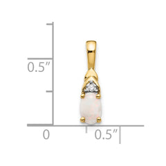 14k Opal and Diamond Pendant