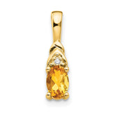 14k Citrine and Diamond Pendant - 5