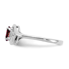 14k White Gold Garnet and Diamond Ring - 3