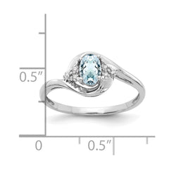14k White Gold Aquamarine and Diamond Ring - 3