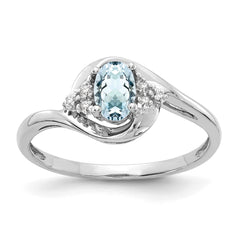 14k White Gold Aquamarine and Diamond Ring - 3