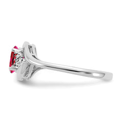 14k White Gold Ruby and Diamond Ring - 2