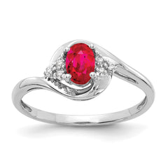 14k White Gold Ruby and Diamond Ring - 2
