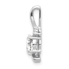 14k White Gold White Topaz and Diamond Pendant - 2