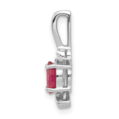 14k White Gold Ruby and Diamond Pendant - 2