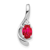 14k White Gold Ruby and Diamond Pendant - 2