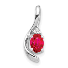 14k White Gold Ruby and Diamond Pendant - 2