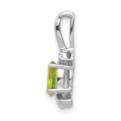14k White Gold Peridot and Diamond Pendant - 9