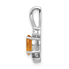 14k White Gold Citrine and Diamond Pendant - 7